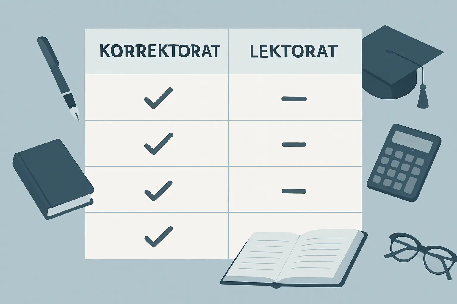 Vergleich Korrektorat und Lektorat für die Bachelorarbeit: Leistungsumfang im Überblick