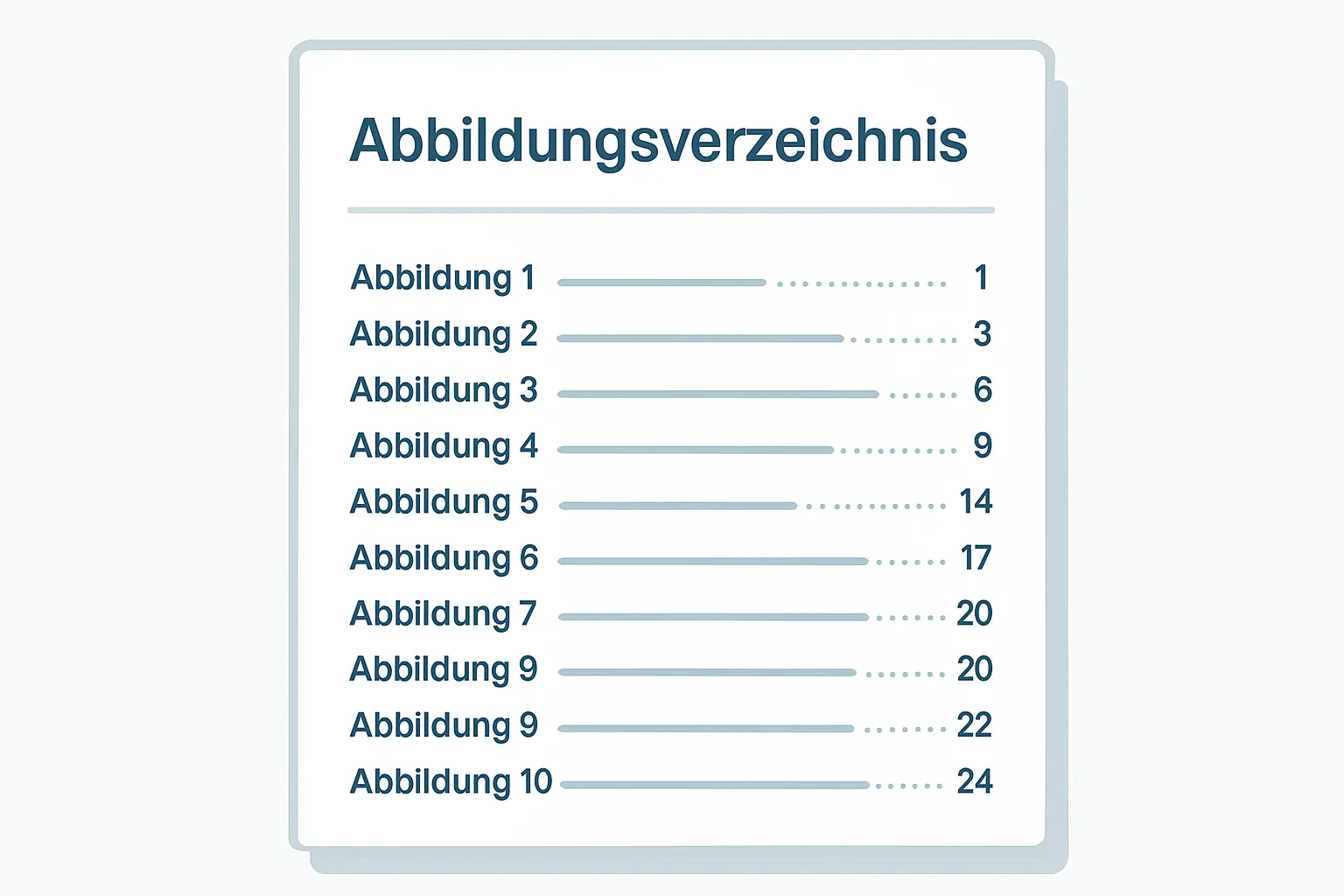 Fertiges automatisches Abbildungsverzeichnis in Word: Bildtitel und Seitenzahlen mit Tabstopps und Aktualisierung per F9