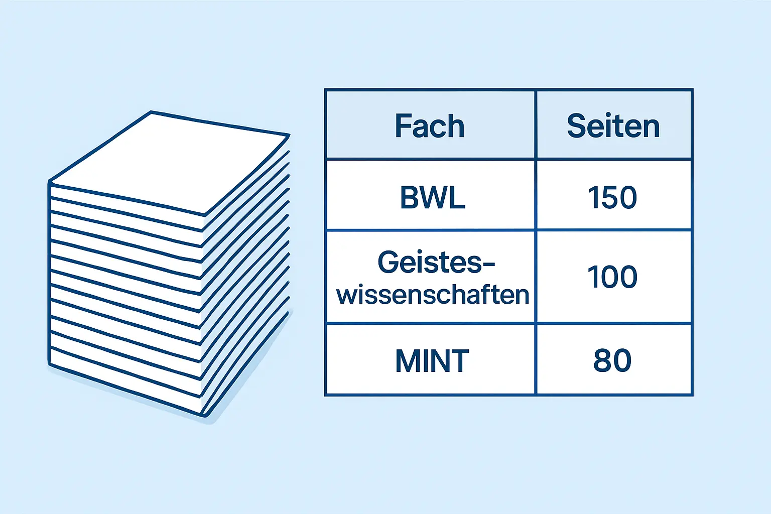Wie viele Seiten hat eine Bachelorarbeit? Umfang nach Fach und Hochschule 2026