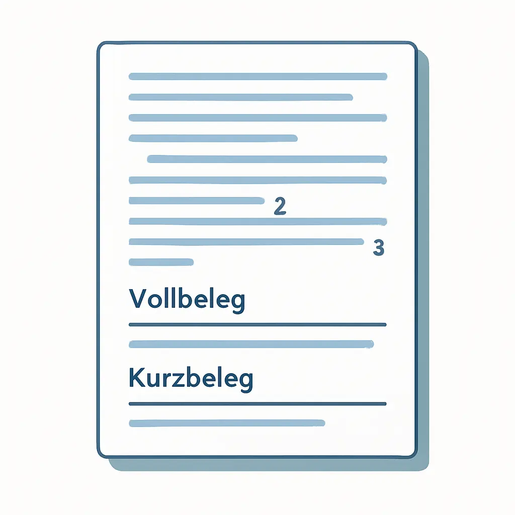 Schema des deutschen Fußnotensystems: Vollbeleg bei Erstnennung und Kurzbeleg bei Folgebelegen im Überblick