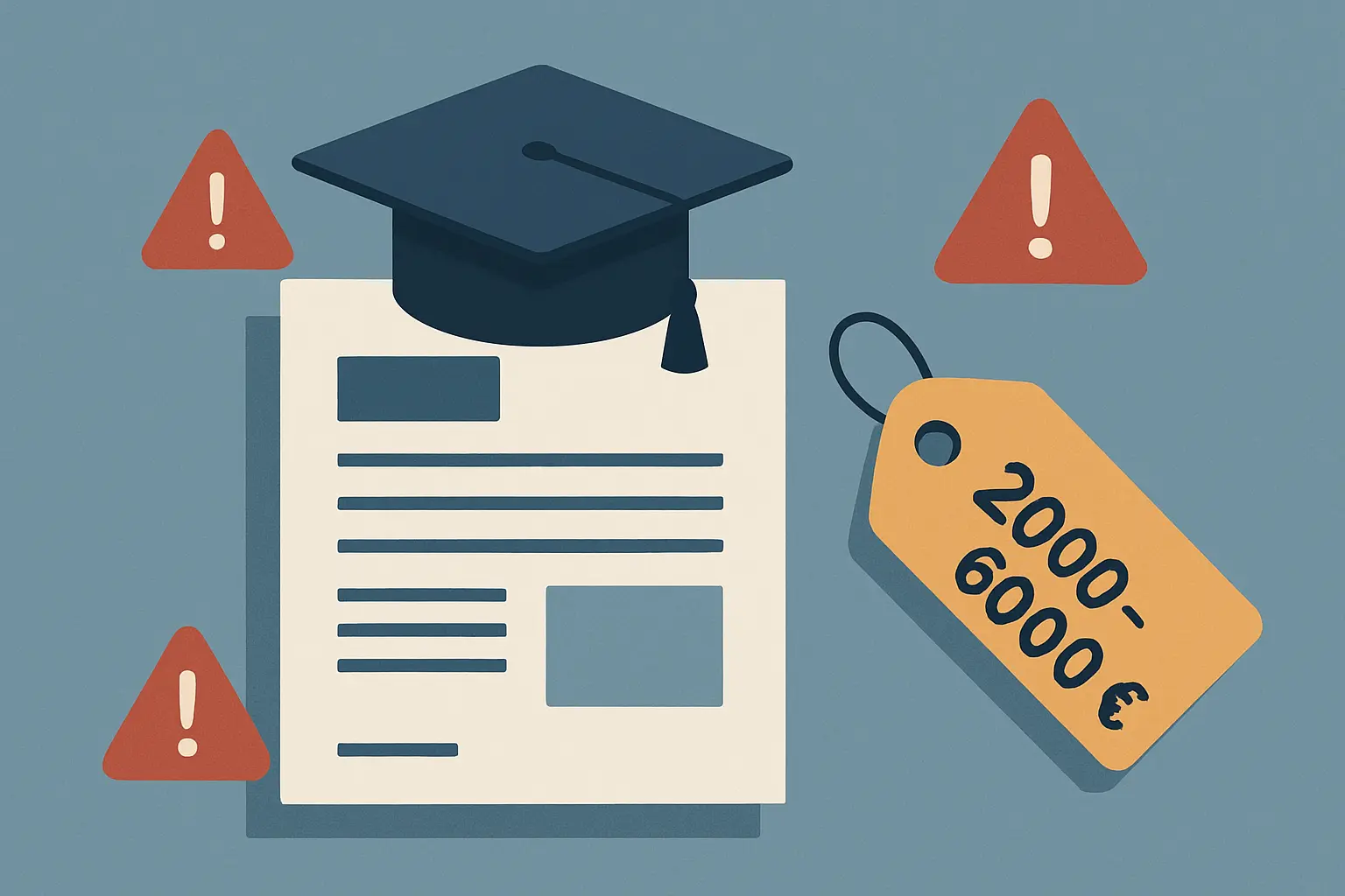 Illustration: Kosten und Risiken des akademischen Ghostwritings für die Bachelorarbeit