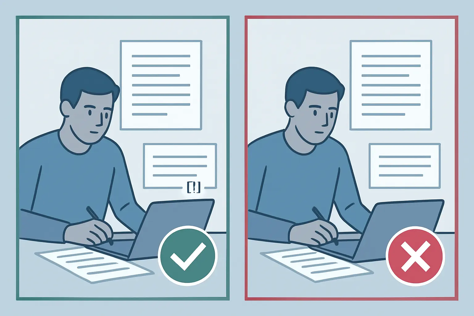 Legitime Textwiederverwertung vs. Selbstplagiat: Vergleich zwischen transparenter Eigenzitation mit Quellenangabe und nicht gekennzeichneter Übernahme eigener Texte