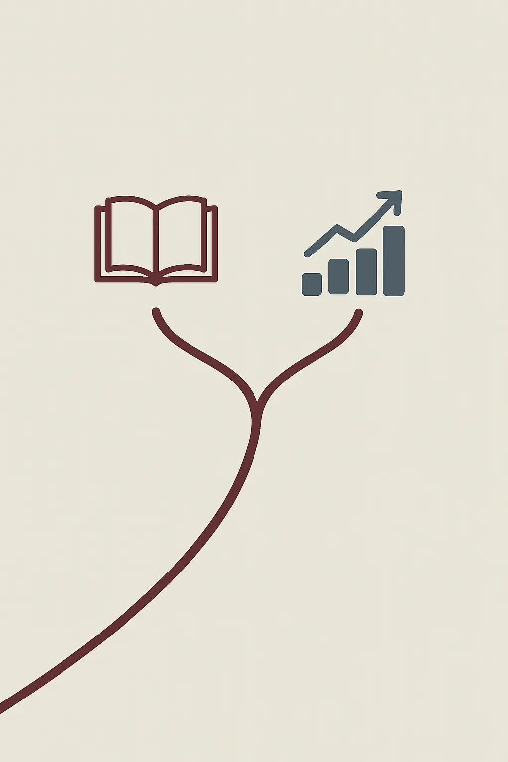 Weggabelung mit Buch- und Diagrammknoten als Entscheidung zwischen Literaturarbeit und empirischer Arbeit