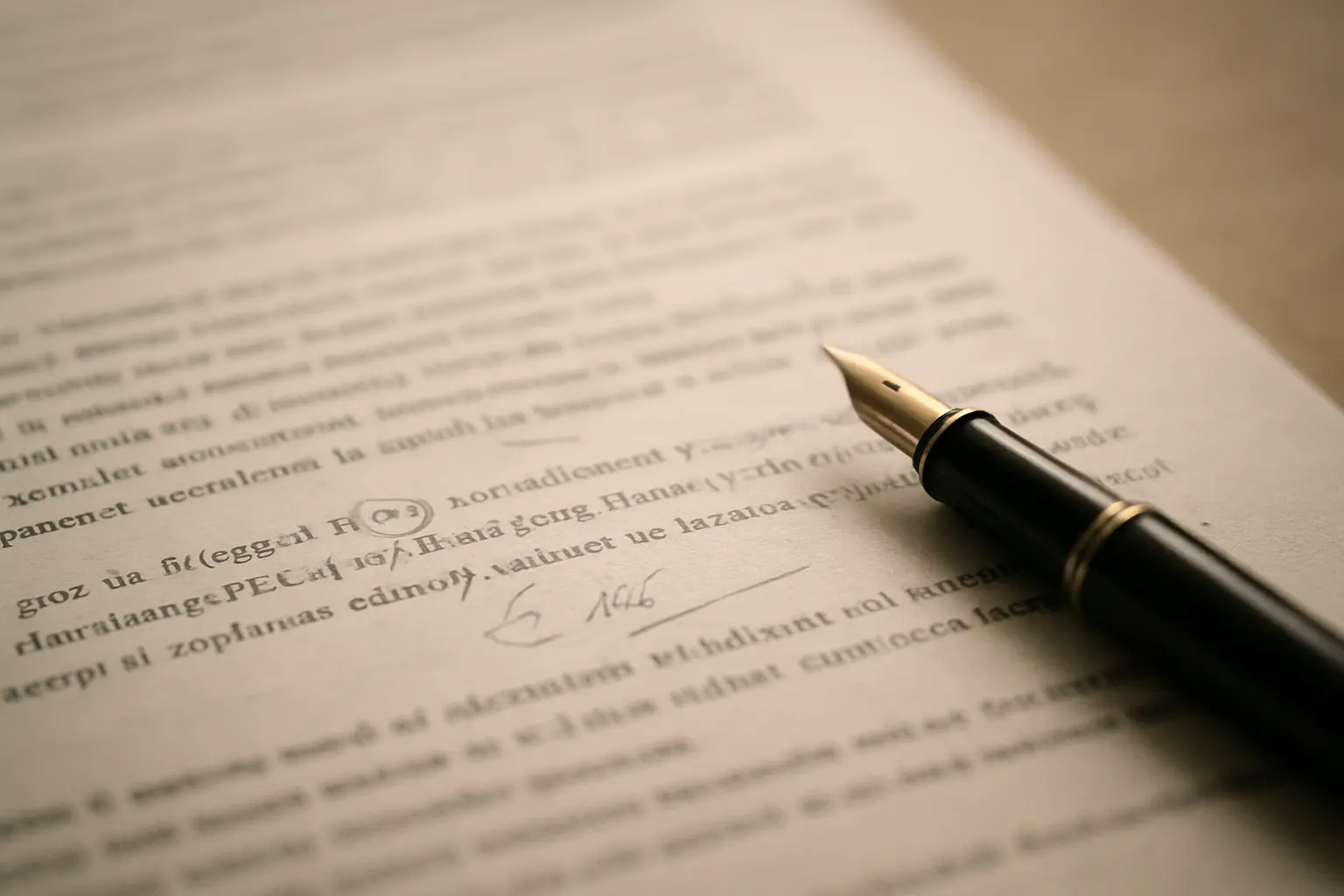 Nahaufnahme eines Manuskripts mit handschriftlichen Korrekturen am Diskussionskapitel