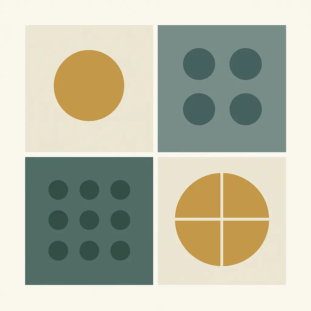 Abstrakte Vierfeldermatrix als Darstellung der Falldesigntypen