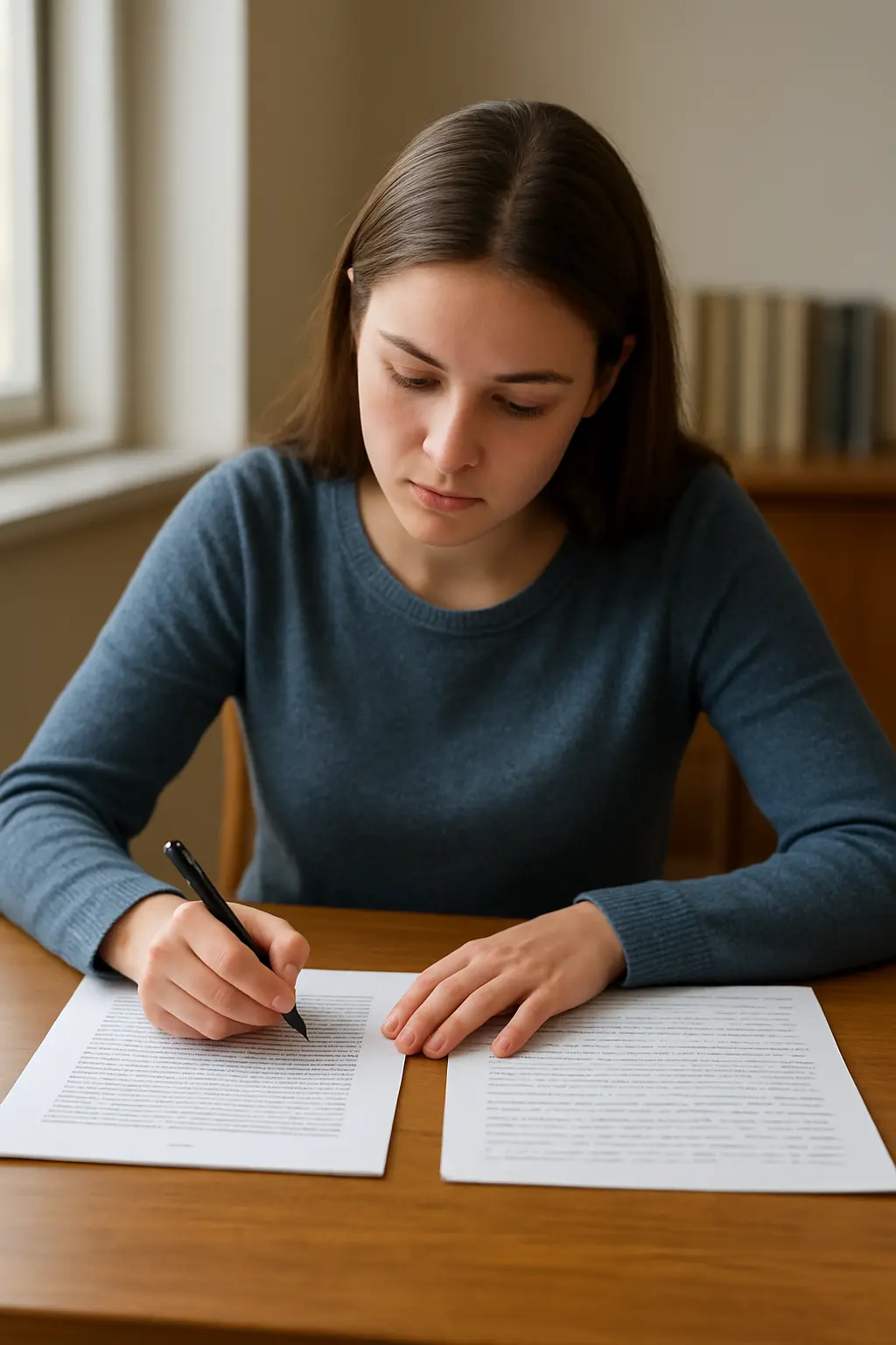 Student vergleicht einen Quelltext mit einem eigenen Entwurf