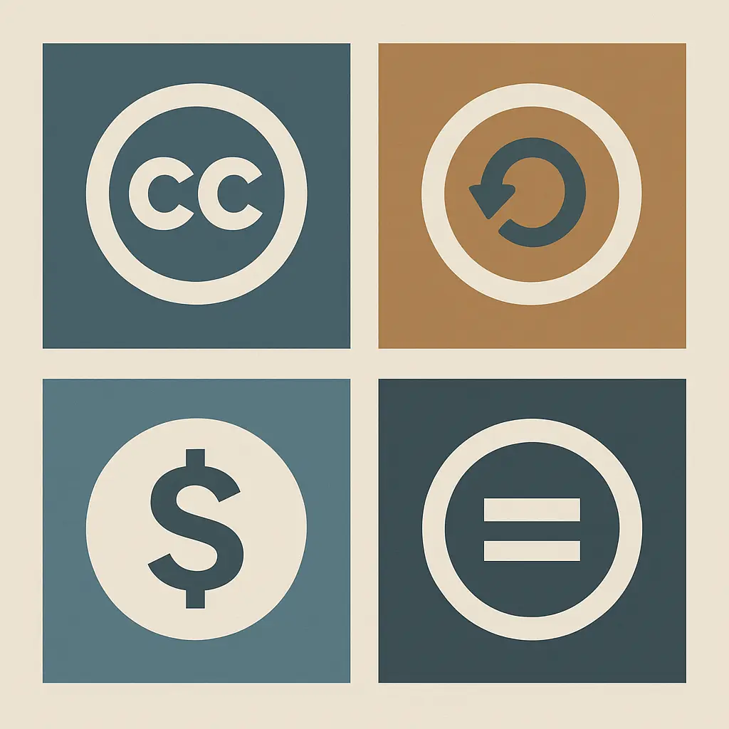 Übersicht der Creative-Commons-Lizenztypen als Diagramm