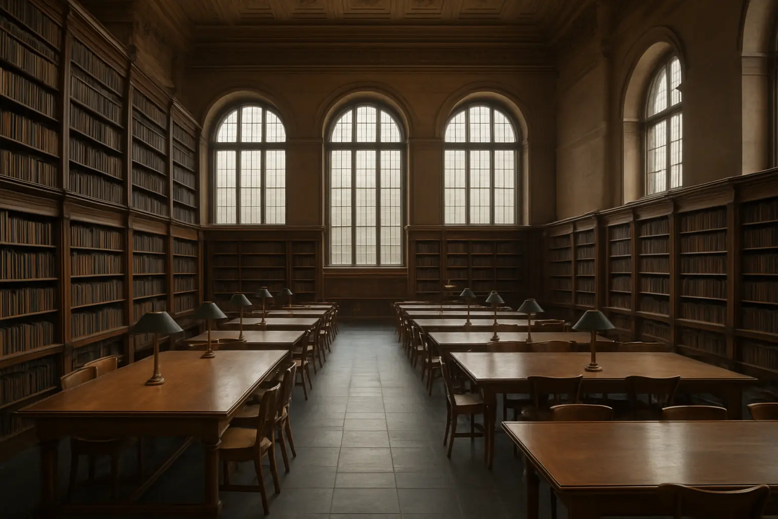Historischer Lesesaal einer Universitätsbibliothek