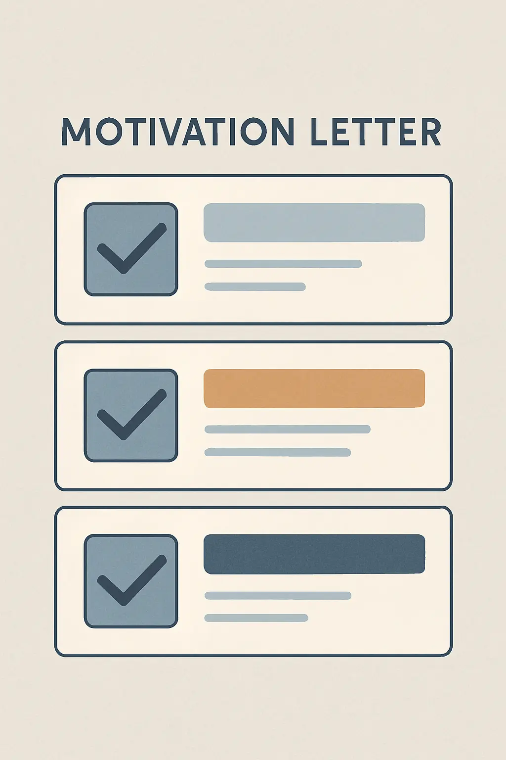 Diagramm zum Aufbau eines Motivationsschreibens mit Einleitung, Hauptteil und Schluss