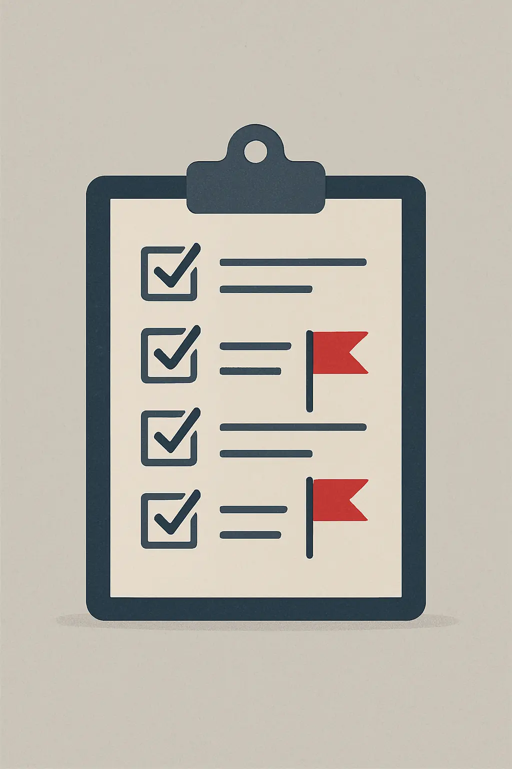 Checkliste mit hervorgehobenen Warnsignalen bei Angeboten für eine Abschlussarbeit im Unternehmen