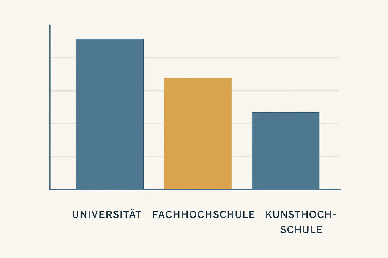Balkendiagramm zum Vergleich der Studierendenzahlen nach Hochschultyp in Deutschland