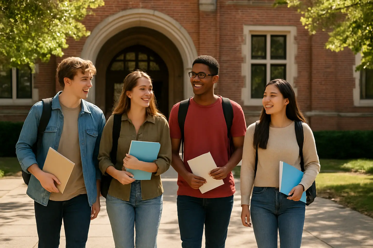 Neue Studierende am Immatrikulationstag auf dem Campus